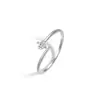 Anillo de Dedo Índice Incrustado de Diamantes Estilo Ins Simple para Mujer Lujo Accesible Anillo Liso Apilado con Diamantes Redondos Pequeños Mixtos y Combinados Anillo Abierto Dos Anillos de Circonita