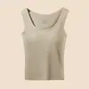 Colete Térmico Hot Girl com Alças e Decote Quadrado para Mulheres com Bojo Outono e Inverno Costas Abertas Sexy Justo Camada Base