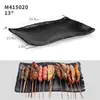 Plato especial para tienda de barbacoa rectangular melamina vajilla de plástico negro comercial kebab de ostra brochetas fritas plato creativo