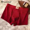 Cueca Masculina Vermelha Grande, Boxer de Algodão Puro Cintura Média, Boxer Masculino Tamanho Grande, Roupa Íntima Vermelha para o Ano do Coelho, Roupa Íntima Vermelha Masculina