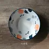 Tigela de Arroz Cerâmica 6 Polegadas Flor Narciso Tigela de Sopa Doméstica Cor Sob Esmalte Atacado Tigela para Macarrão Instantâneo Seguro para Micro-ondas