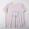 Camiseta Floral de Tres Colores de Manga Corta para Mujer 2026 Nuevo Estilo Coreano Cuello Redondo Copo de Nieve Algodón Transpirable Top Casual para Mujer