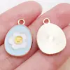 Nuevo Dibujo Animado Lindo Conejo Huevo de Pascua Goteo de Aceite Colgante de Aleación de Zinc Colgante Accesorios de Joyería para Pulsera DIY