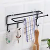 Estante de Cocina de Hierro Forjado Estante de Almacenamiento para Baño Viscosa sin Perforaciones Gancho Estante de Almacenamiento para Rollo de Papel