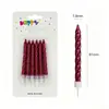 Velas de Cumpleaños Espirales Coloridas Personalizadas Pequeñas con Ventosa Doradas para Niños, Velas Espirales para Pastel de Cumpleaños, Paquete de 6