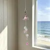Vibras de Verano Mariposa Rosa Muguete Carrillón Colgante Llavero Cordón para Cartera Cadena de Teléfono Colgante para Bolso