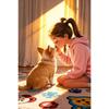 Pintura Decorativa Mural Estilo Ins Linda Mascota Chica Pintura en Aerosol Póster Pintura Personalizada con Marco Interior Venta al Por Mayor Lienzo para Sala de Estar Pintura Colgante