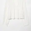 Atacado de Roupas Femininas Transfronteiriças Primavera 2026 Novo Estilo Europeu e Americano Casual Versátil Moda Camisa Curta Simples com Acabamento em Renda
