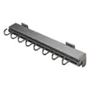 Gancho de Armario de Pared con Barra Adhesiva, Pinza Extensible, Riel Deslizante de Espacio, Estante de Ganchos Extraíble para Ropa y Pantalones
