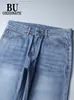 Jeans de Verano Ultrafinos Azul Claro para Hombre Rectos Ajustados Transpirables Versátiles Suaves Lujo Ligero Pantalones Sencillos para Hombre