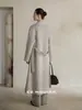 ES MODERNO Invierno Nuevas Llegadas Estilo Perezoso Lana Tela Doble Faz Abrigo Bata Estilo Cinturón Suelto Ropa Exterior de Lana