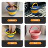 Cubo de viaje para el hogar, cubo plegable portátil para baño de pies, cubo de baño redondo mini de plástico para niños al aire libre
