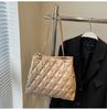Invierno Elegante Tejido Cadena Moda Bolso de Hombro 2024 Nuevo Estilo Coreano Gran Capacidad Bordado Romboidal Bandolera Bolso de Mujer