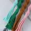 Cordão para Chaveiro Colorido de Corda de Algodão Bolsa Tecida à Mão Pingente Colorido Fofo Decoração Estilo Boêmio