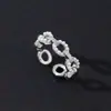 Anel de pérola feminino de design de luxo de luxo de luxo de luxo europeu e americano, moda criativa, zircônia banhada a ouro, anel de abertura ajustável