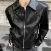 Chaqueta de cuero acolchada para hombre, diseño resistente de estilo urbano americano, para primavera y otoño, prenda exterior de alta gama, elegante y de corte entallado
