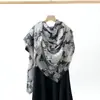 Chal Grande Estampado de Leopardo Transfronterizo Venta al por Mayor Bufanda de Imitación de Algodón y Lino Bufanda Exterior Estampada Bufanda Cuadrada Grande de 135 cm para Mujer