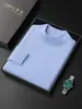 Nuevo Suéter de Lana Australiana de Cuello Redondo para Hombre de Primavera y Otoño Top Casual Camiseta Base de Color Sólido Suéter de Punto Versátil para Hombre