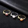 Anillo de Plata de Ley Pag&Mag S925 Perla de Agua Dulce de 7-7.5mm Estilo K Simple para Mujer Anillo Abierto al por Mayor
