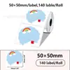 Pegatina de etiqueta térmica de color de dibujos animados para phomemo m110 adhesiva transfronteriza tipo flor papel de etiqueta térmica