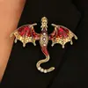 Broche de Dragón Fantasía de Doble Cabeza, Pin de Dragón con Patrón de Copo de Nieve Colorido, Accesorios para Abrigo de Moda Oscura Estilo Europeo y Americano Venta al por Mayor