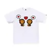 Camiseta de manga corta de la marca japonesa de moda BAPE, peso pesado de verano 240g algodón puro, camuflaje de cabeza de mono, tiburón mono, venta al por mayor transfronteriza