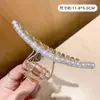 Accesorios para el Cabello de Primavera Nuevo Pasador Dulce Accesorio Geométrico Grande Pinza de Tiburón para la Parte Posterior de la Cabeza Pinza de Garra con Doble Lazo y Perla