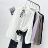 Talla Extra para Mujer Nuevo Estilo Verano 100kg Gordita mm Sentido del Diseño Ligera Espalda con Cordones Camisa Ropa con Protección Solar 4443
