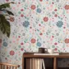 Pegatina de Pared Floral Romántica Autoadhesiva Papel Tapiz Resistente a la Humedad y al Moho Ecológico Lujo Ligero Decorativa para Pared de Dormitorio Armario Renovación