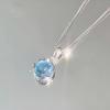 Colar de Cristal Topázio Aqua Design de Nicho para Meninas Alto Senso Estilo ins Corrente de Clavícula Simples com Pingente Atacado