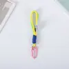 Alça de pescoço tecida color block feita à mão para celular, alça de chaveiro, corrente para pendurar, alça de celular para casal, material de miçanga, pingente de bolsa