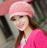Gorra de Pato Tejida Estilo Coreano para Mujer Otoño e Invierno Gorro de Piel de Conejo con Flecha de Lana Gruesa de Doble Capa Cálido con Protección para las Orejas Envío Directo