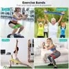 Exercício com anel de resistência com diferentes níveis de elástico, adequado para academia em casa, yoga, conjunto de 5 peças
