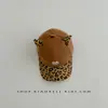 Chapéu de Pato Fofo Colorido para Meninas e Meninos Bebês, Aba Estampada de Leopardo, Adesivo de Desenho Animado, Boné de Baseball Casual Infantil para Passeios