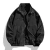 Gola alta, jaqueta de couro transfronteiriça, forrada com fleece e espessa, jaqueta de motocicleta, peça externa de couro PU, masculina feita sob medida