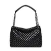 Bolso Tote de Cuero Suave de Alta Gama Tejido a Mano para Mujer, Nuevo Bolso de Axila de Gran Capacidad, Bolso Versátil de Hombro para el Trabajo