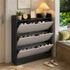 Sapateira de três gavetas com tampa basculante, sapateira para entrada de casa, armário de armazenamento, design ultrafino com tampa basculante, prateleira de armazenamento para entrada, sapateira para corredor
