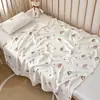 Manta de Fibra de Bambu com Estampa de Desenho para Bebês e Crianças Pequenas, Sensação Fresca para o Verão, Cobertor Ultra-fino para Ar Condicionado de Bebê, Manta Cobertura para Carrinho de Bebê em Gaze