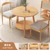 Mesa redonda pequeña color madera maciza mesa de comedor hogar apartamento pequeño mesa simple para comer catering comercial balcón conjunto de mesa y silla de negociación