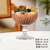 Copo de Sorvete Estilo Ins Copo de Sobremesa para Restaurante Copo de Vidro Listrado Tigela para Iogurte e Pudim Copo para Milkshake e Mousse Tigela de Sorvete
