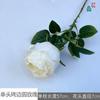 Rosa redonda de borde tostado de 7 cabezas rosa redonda de borde tostado de 2 cabezas comercio exterior mayoreo flor artificial decoración de ventana para el hogar flor de seda