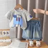 Conjunto de Verano para Niños 2026 Estilo Nuevo Ropa Infantil para Bebés Ropa Casual para Niños Bebés Cuello Redondo Manga Corta Conjunto de Dos Piezas Venta al por Mayor
