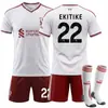 2627 Jersey del Ejército Rojo número de club 11 Salah uniforme de equipo infantil Liverpool visitante blanco conjunto de traje de fútbol
