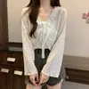 Blusa Cachecol Renda Casaco Protetor Solar Casaco Estilo Chanel Cardigã Solto Novo para Primavera e Verão Camisa Curta para Ar Condicionado