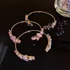 Pulseira Aberta Exquisita de Folha de Cristal Coreana Casual Simples Moda Versátil Design de Nicho Joia de Mão para Mulheres