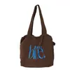 Bolsa de lona con cordón estilo coreano para Primavera/Verano 2026, bloques de color, ligera, con estampado de letras, color dopamina, bolso de hombro fresco y estiloso para el gimnasio