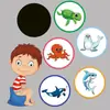 Adesivos Termossensíveis que Mudam de Cor para Treinamento de Penico Infantil Adesivos Termossensíveis que Mudam de Cor de Animais de Desenho para Treinamento de Penico Infantil