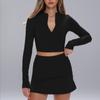 Contas Coloridas Transfronteiriças Justas de Manga Comprida Roupa de Yoga Esportiva Outono e Inverno de Alta Intensidade Secagem Rápida Corrida Nylon Conjunto de Fitness Yoga