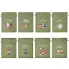 Bolsas de Arpillera Navideñas, Bolsas de Regalo para Fiestas Infantiles, Bolsas de Dulces de Lino con Cordón, Bolsas de Empaque de Regalo de Muñeco de Nieve Navideño