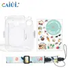 Adecuado para Fotos de Cámara Instantánea Instax Mini12, Estuche Transparente de Almacenamiento, Estuche de Cristal, Correa y Pegatina Juego de Tres Piezas